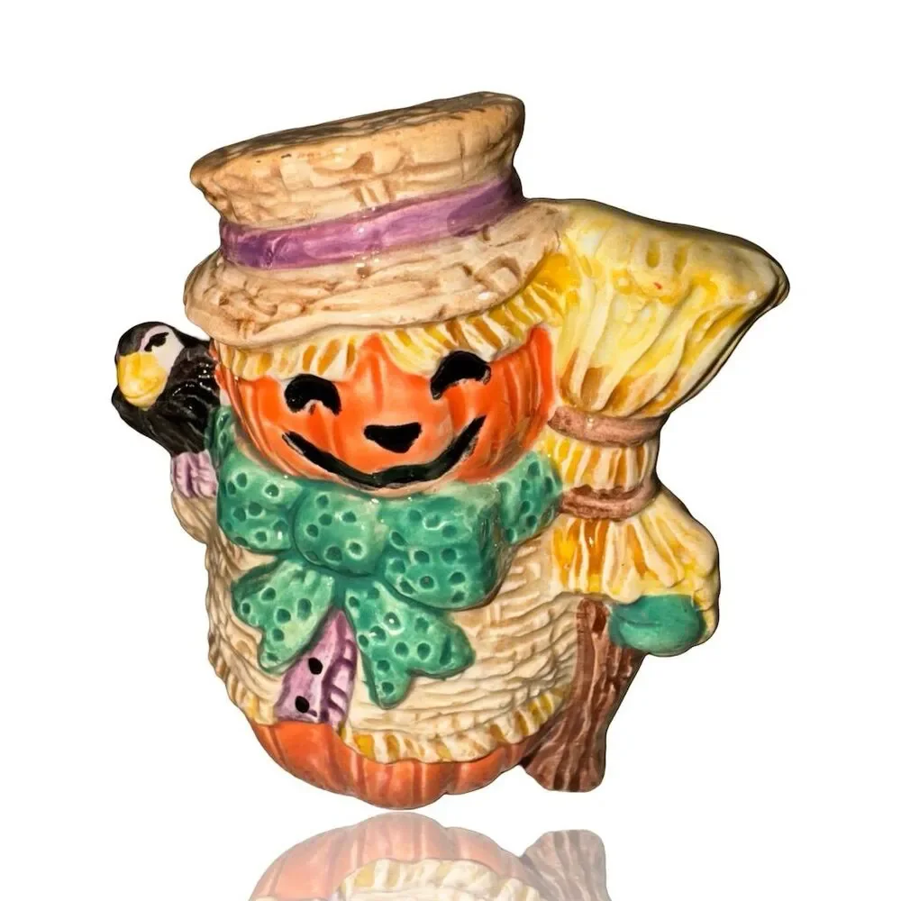 Halloween/ Fall Vintage Jack-o-Lantern Salt & Pepper Set Vintage Ceramics